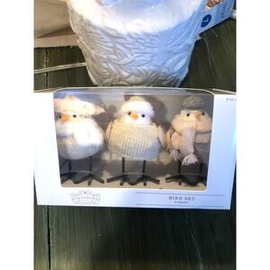 Wondershop Featherly Friends NIB 3 Bird Set White Neutral Colors
